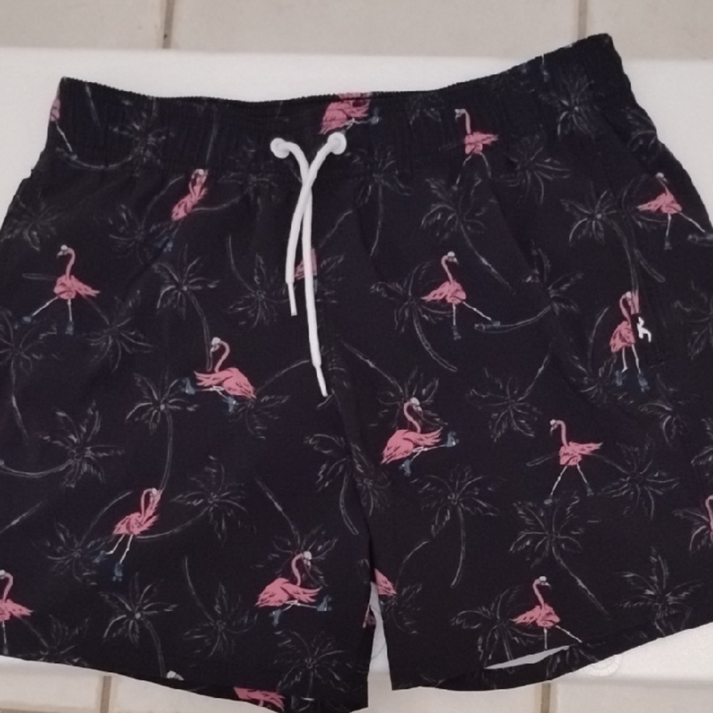 Hollister Black Flamingo Men's Athletic Shorts